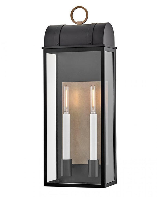 Hinkley Campbell Large Wall Mount Lantern Black, Burnished Bronze