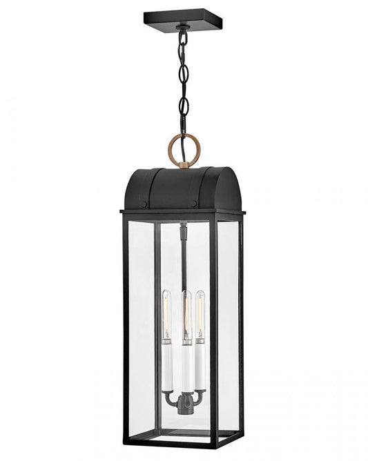 Hinkley Campell Large Hanging Lantern Black, Burnished Bronze