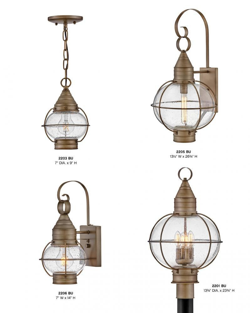Hinkley Cape Cod Large Wall Mount Lantern Burnished Bronze 13.5"W x 26.75"H x 15.0"L