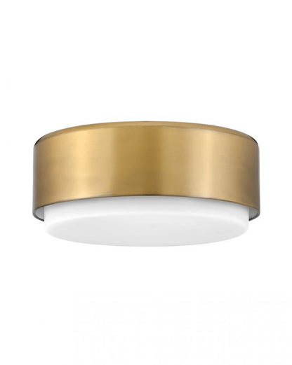 Hinkley Cedric Medium Flush Mount, 2-Light, Light Brass, 12"W (30073LCB 9Q9GW)