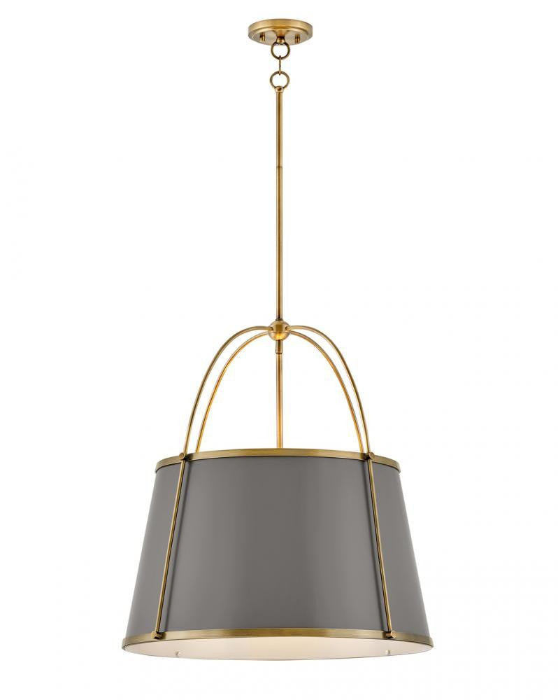 Hinkley Clarke Down Chandelier, 4-Light, Dark Brass, 24.5"W (4895LDB 9U2A0)
