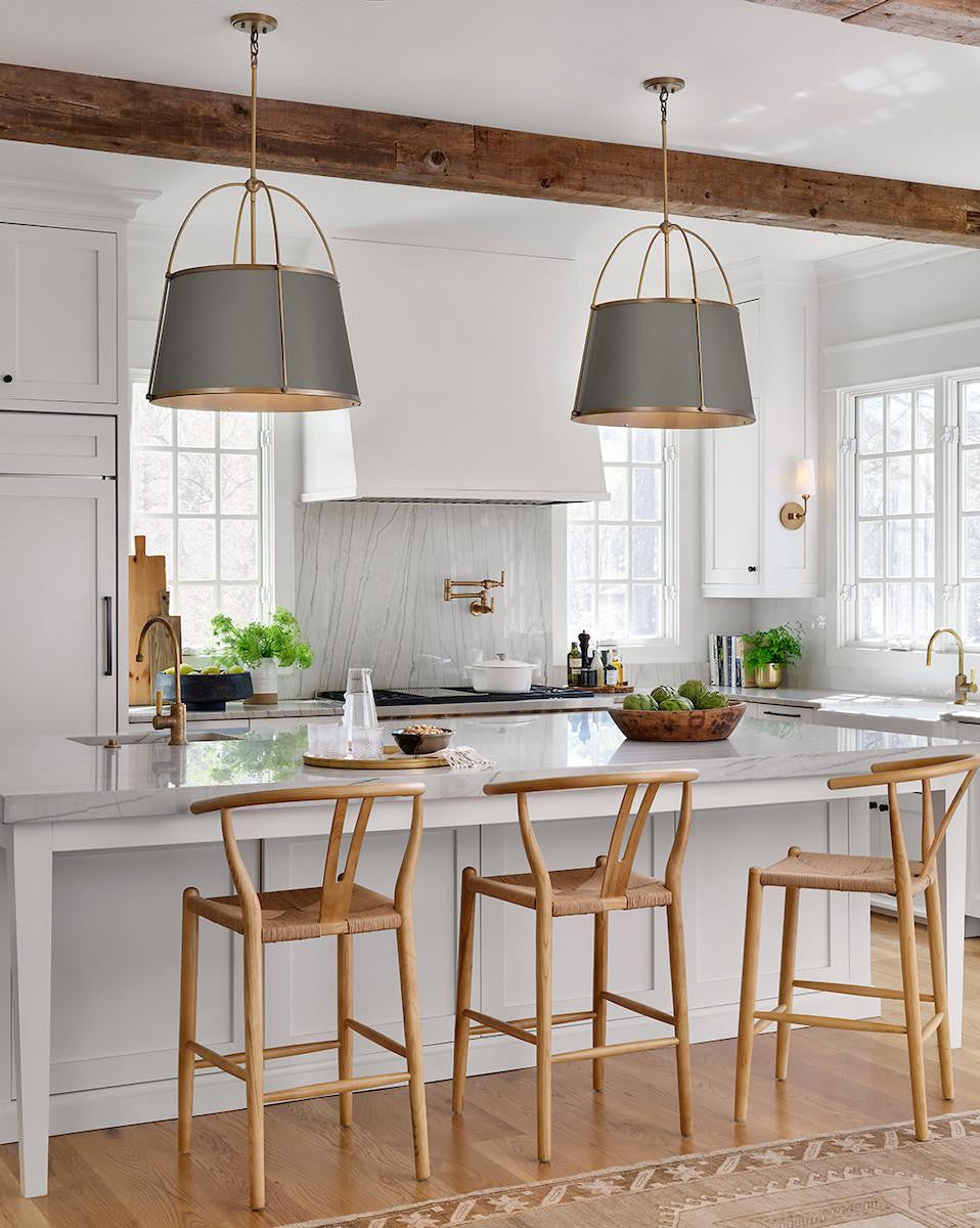 Hinkley Clarke Down Chandelier, 4-Light, Dark Brass, 24.5"W (4895LDB 9U2A0)