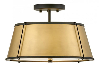 Hinkley Clarke Medium Semi-Flush Mount Black, Brass