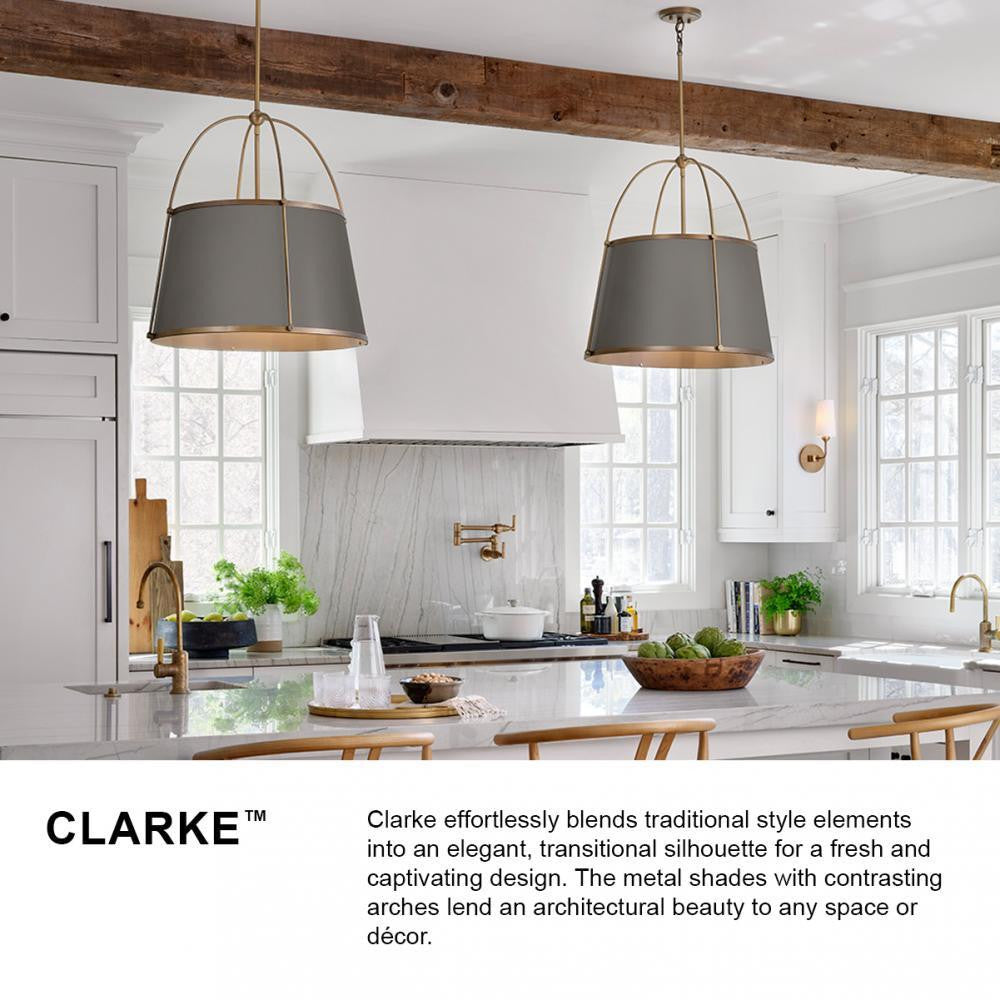 Hinkley Clarke Medium Semi-Flush Mount Black, Brass