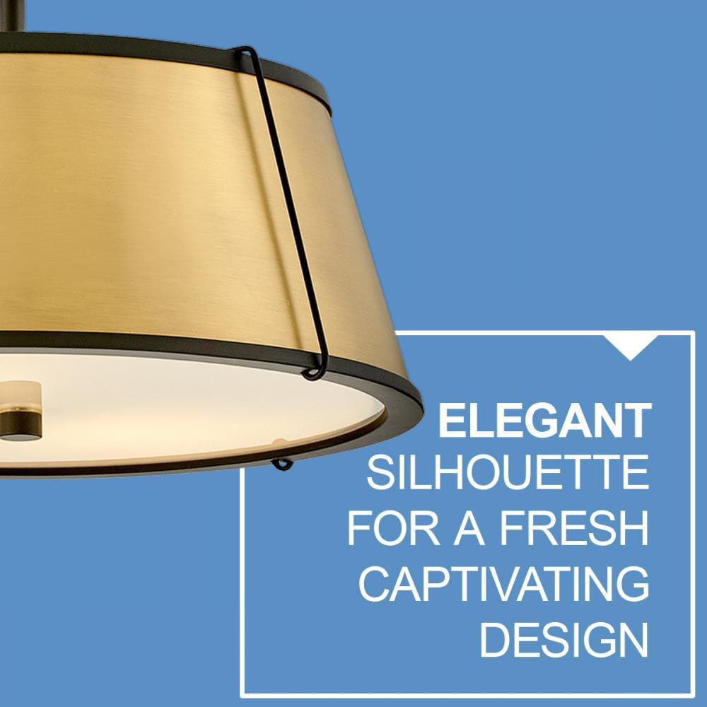 Hinkley Clarke Medium Semi-Flush Mount Black, Brass