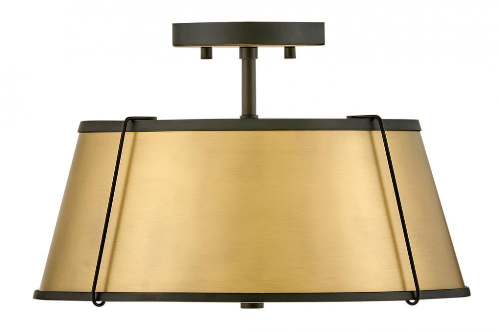 Hinkley Clarke Medium Semi-Flush Mount Black, Brass