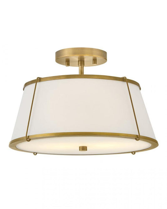 Hinkley Clarke Medium Semi-Flush Mount Lacquered Dark Brass