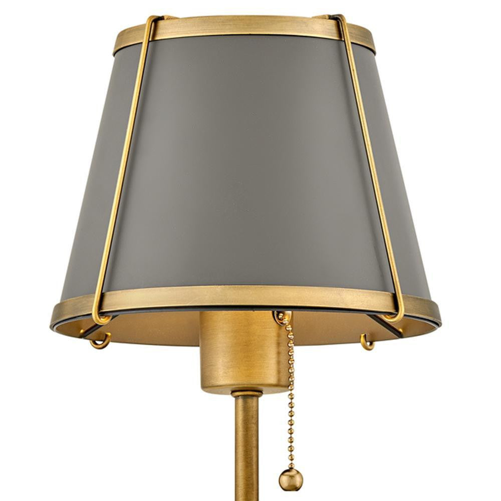 Hinkley Clarke Medium Single Light Sconce Lacquered Dark Brass, Dark Matte Grey 7.25"W x 15.75"H x 8.75"L Metal Shade