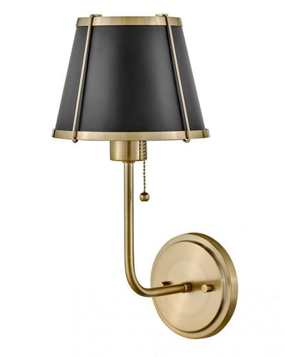 Hinkley Clarke Medium Single Light Sconce Warm Brass with Black