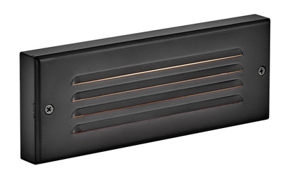 Hinkley Dash LED Flush Step Light 120V Stainless Steel Black 8.75"W x 3.75"H x 1.25"L Louvered