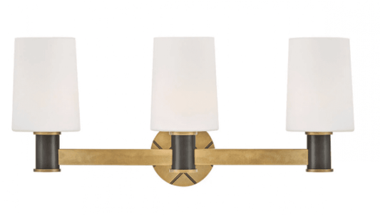 Hinkley Declan Vanity Light Heritage Brass, Black