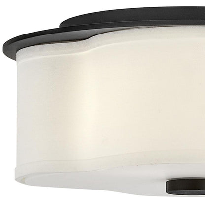 Hinkley Delaney Medium Flush Mount Black 14.0"W x 6.25"H x 14.0"L