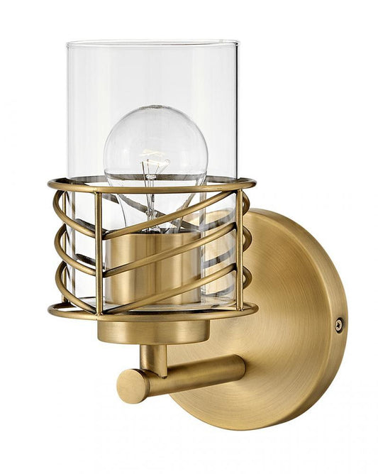 Hinkley Della Bath Vanity Light Steel, Lacquered Brass
