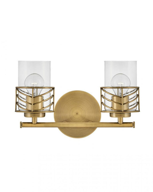 Hinkley Della Bath Vanity Light Steel, Lacquered Brass