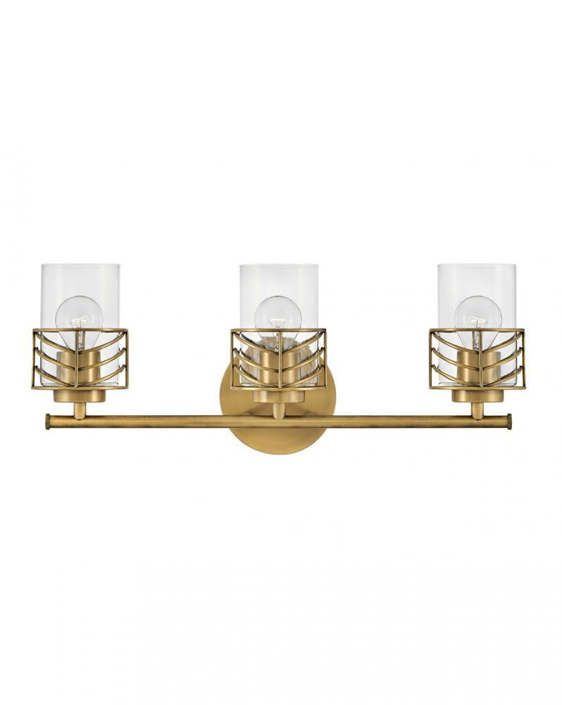 Hinkley Della Bath Vanity Light Steel, Lacquered Brass