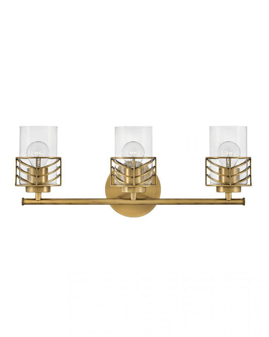 Hinkley Della Bath Vanity Light Steel, Lacquered Brass