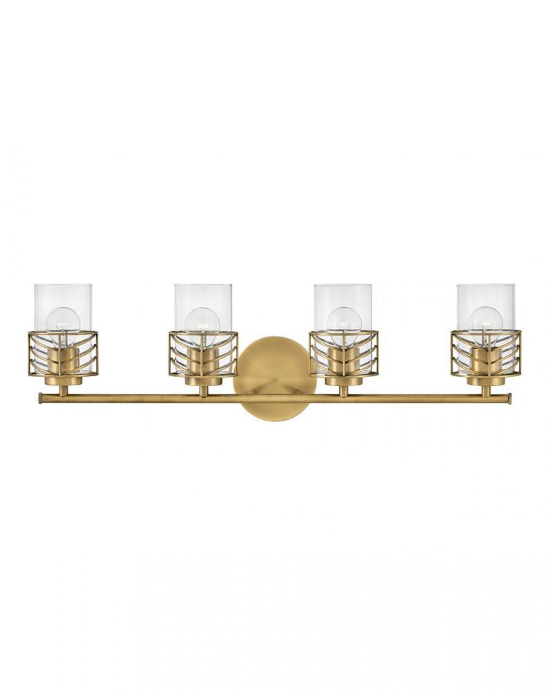 Hinkley Della Bath Vanity Light Steel, Lacquered Brass