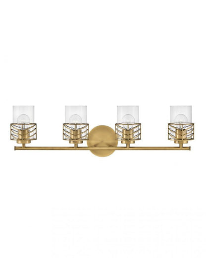 Hinkley Della Bath Vanity Light Steel, Lacquered Brass