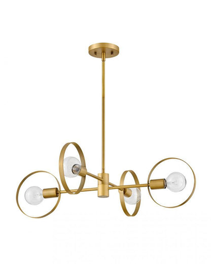 Hinkley Desi Medium Single Tier Pendant Lacquered Brass Steel, Lacquered Brass