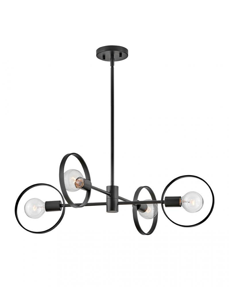 Hinkley Desi Medium Single Tier Pendant Black, Steel
