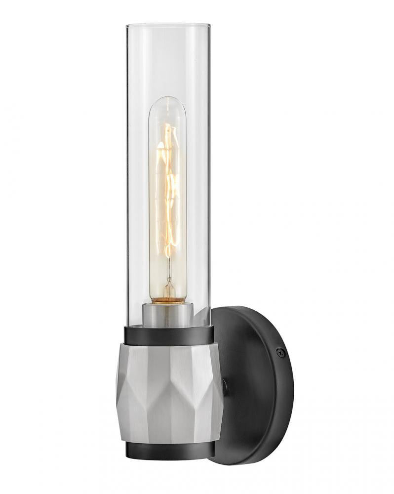 Hinkley Ellison Single Light Bath Wall Sconce Black, Brushed Nickel