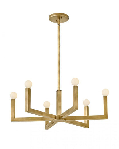 Hinkley Ezra Up Chandelier Brass, Steel, Heritage Brass