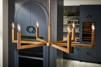 Hinkley Ezra Up Chandelier, 6-Light, Brass, 36"W (45048HB 9U69W)