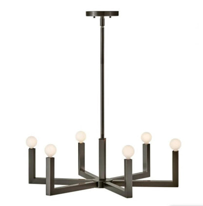 Hinkley Ezra Up Chandelier Steel, Black Oxide