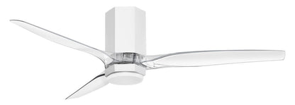 Hinkley Facet 52" LED Smart Fan Matte White 52"W x 12"H Clear Acrylic Blades