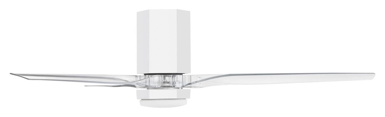 Hinkley Facet 52" LED Smart Fan Matte White 52"W x 12"H Clear Acrylic Blades