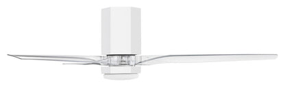 Hinkley Facet 52" LED Smart Fan Matte White 52"W x 12"H Clear Acrylic Blades