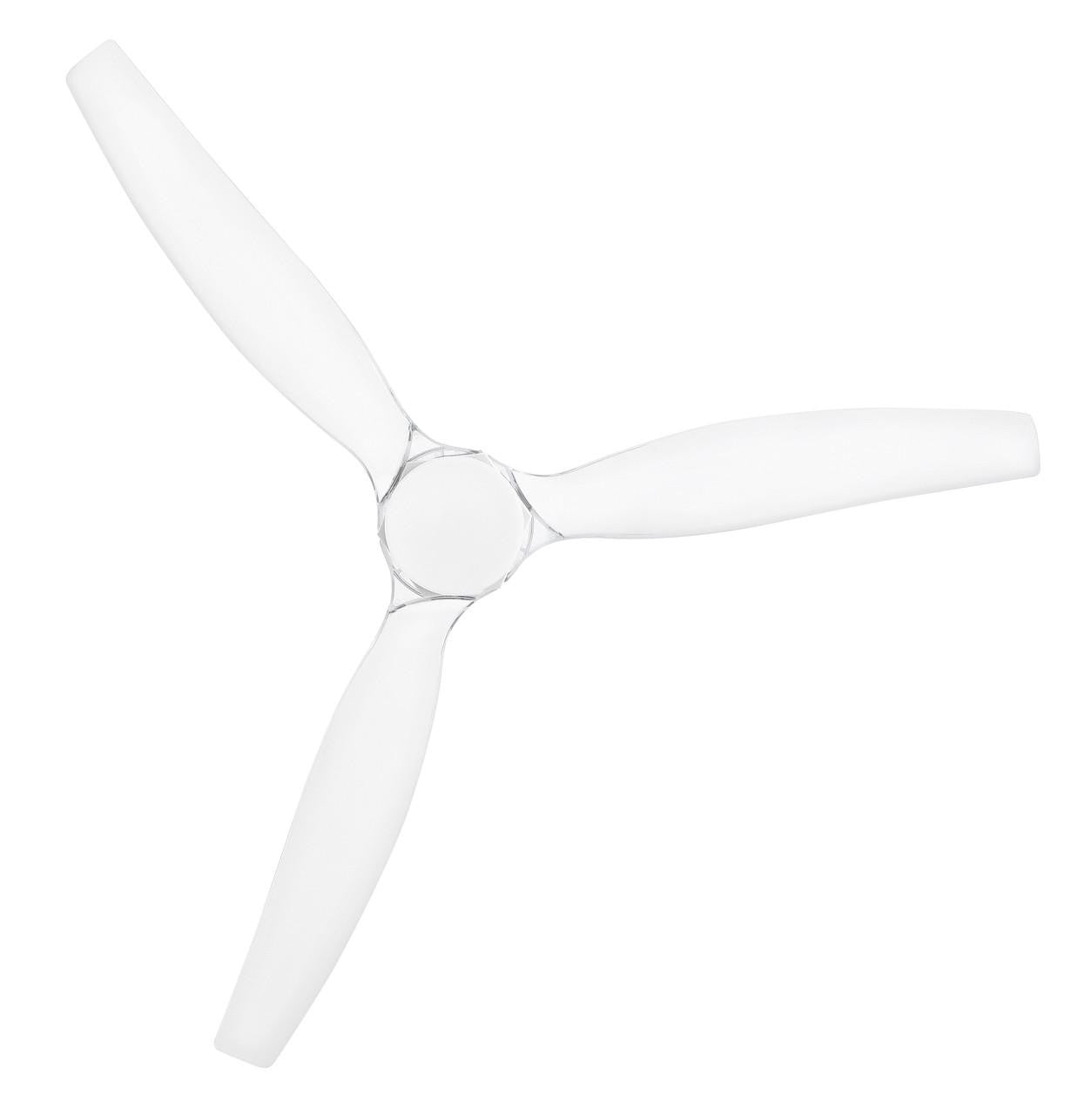 Hinkley Facet 52" LED Smart Fan Matte White 52"W x 12"H Clear Acrylic Blades