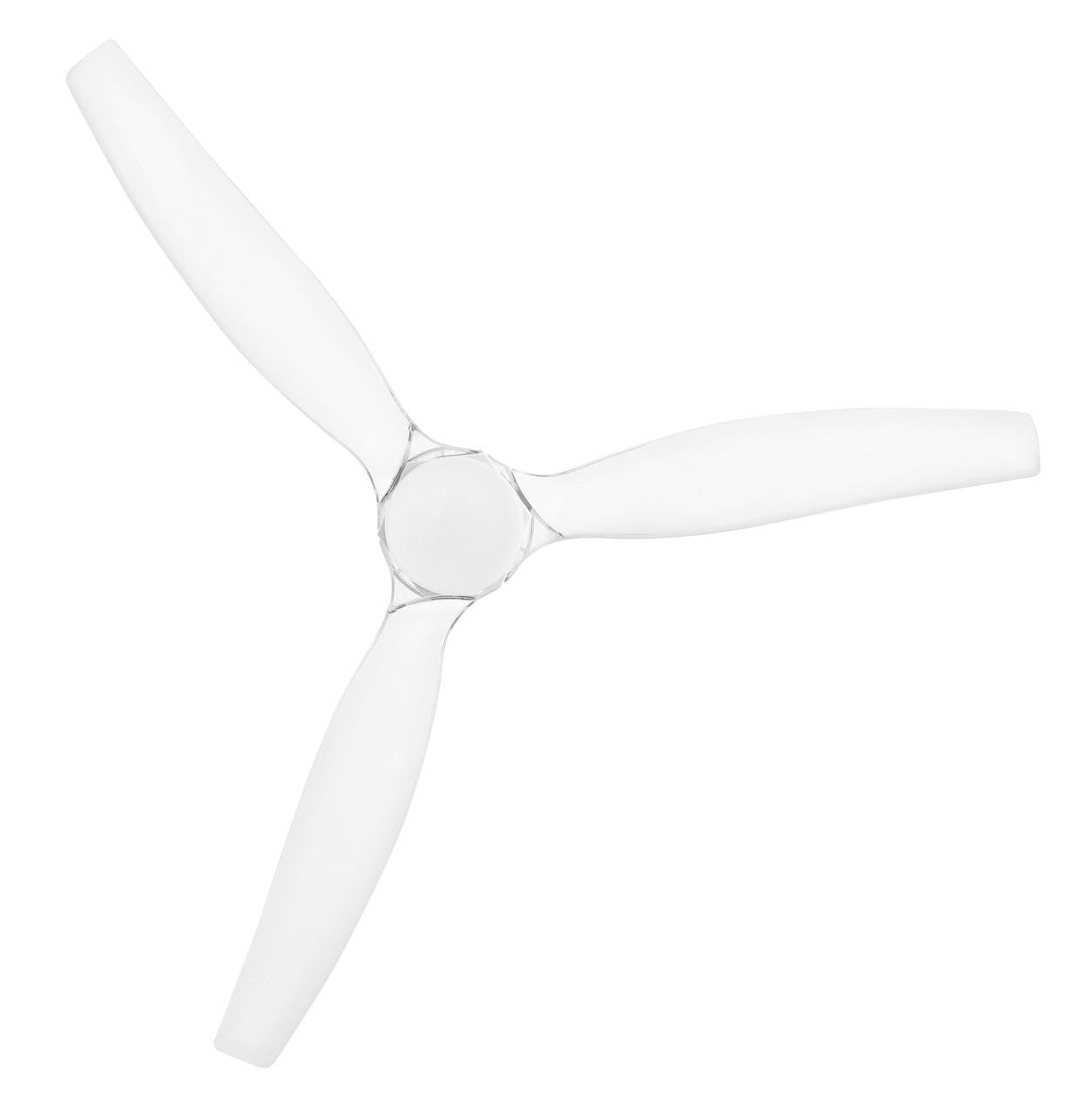 Hinkley Facet 52" LED Smart Fan Matte White 52"W x 12"H Clear Acrylic Blades