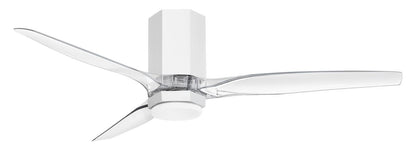 Hinkley Facet 52" LED Smart Fan Matte White 52"W x 12"H Clear Acrylic Blades