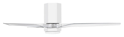 Hinkley Facet 52" LED Smart Fan Matte White 52"W x 12"H Clear Acrylic Blades