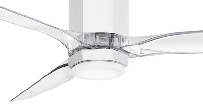 Hinkley Facet 52" LED Smart Fan Matte White 52"W x 12"H Clear Acrylic Blades