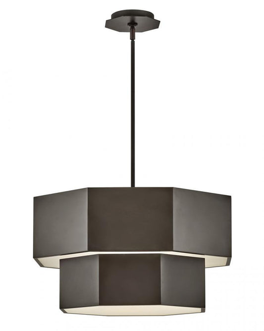Hinkley Facet Medium Convertible Chandelier Heritage Brass