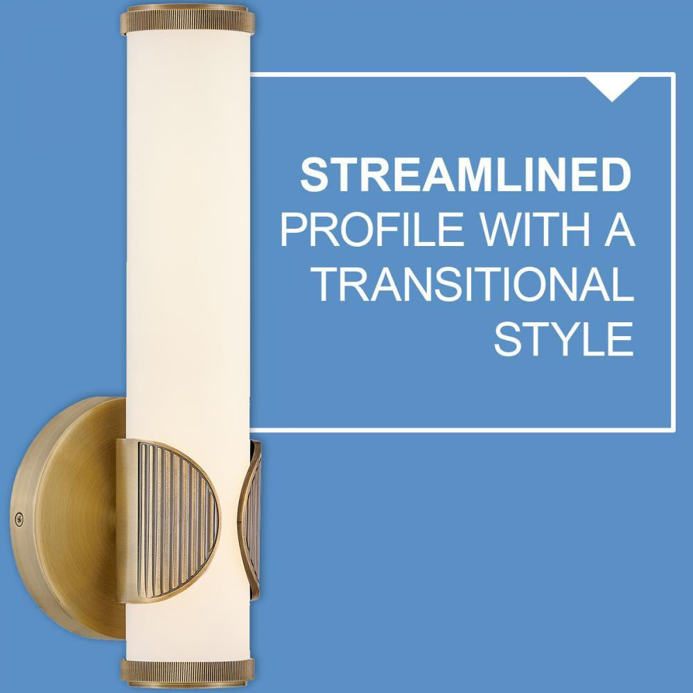 Hinkley Femi Medium LED Bath Wall Sconce Lacquered Brass 4.75"W x 13.0"H x 3.75"L