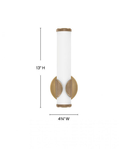 Hinkley Femi Medium LED Bath Wall Sconce Lacquered Brass 4.75"W x 13.0"H x 3.75"L