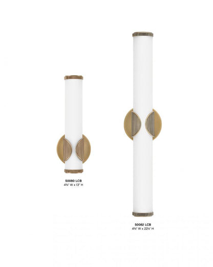 Hinkley Femi Medium LED Bath Wall Sconce Lacquered Brass 4.75"W x 13.0"H x 3.75"L