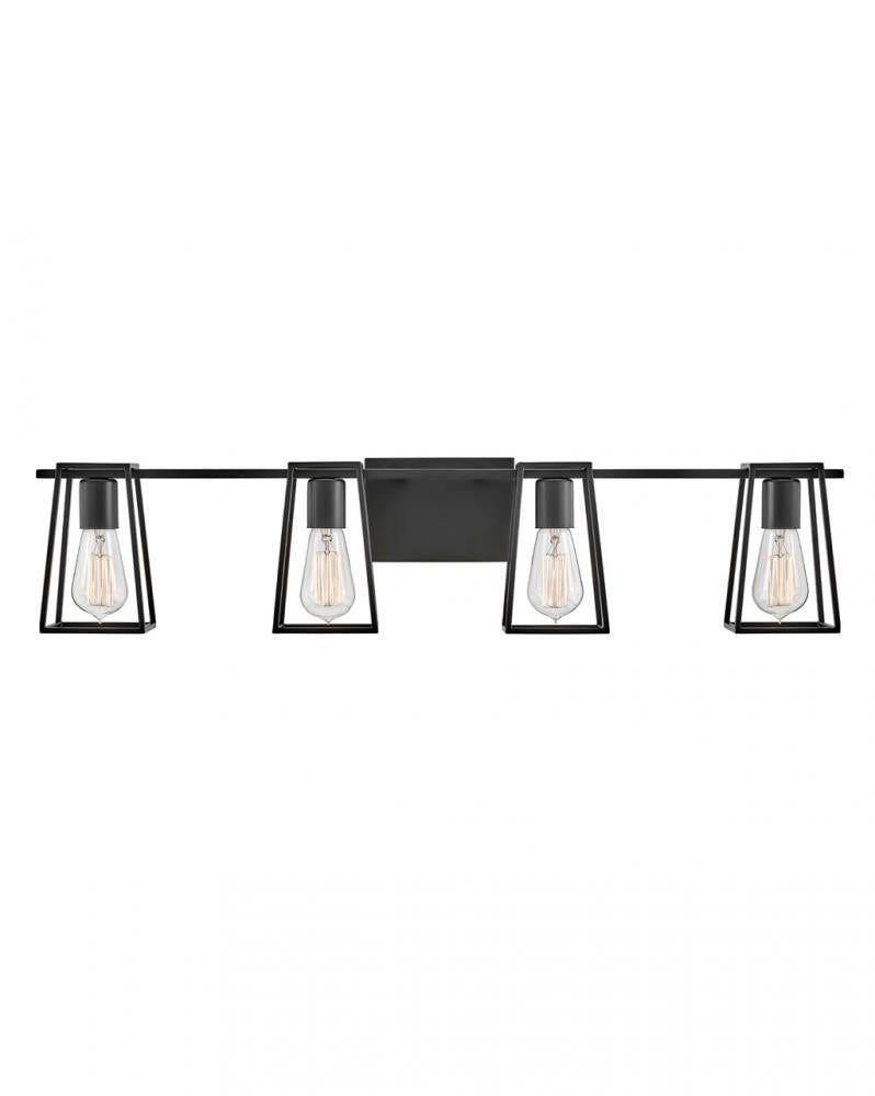 Hinkley Filmore Four Light Vanity Black