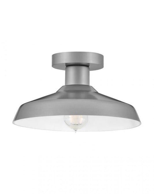 Hinkley Forge Medium Flush Mount Antique Brushed Aluminum, Aluminum