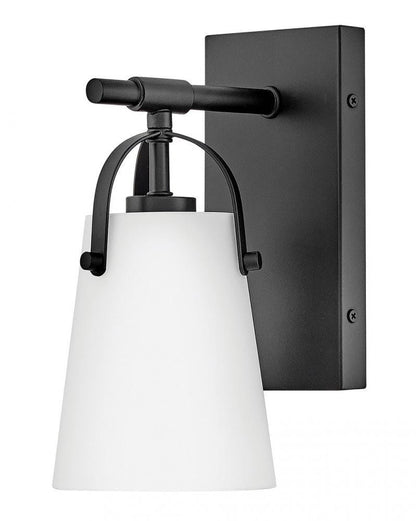 Hinkley Foster Medium Sconce Black Etched Opal