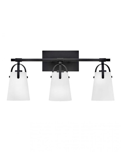 Hinkley Foster Medium Three Light Vanity Black Etched Opal