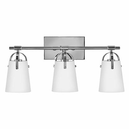 Hinkley Foster Medium Three Light Vanity Chrome Etched Opal