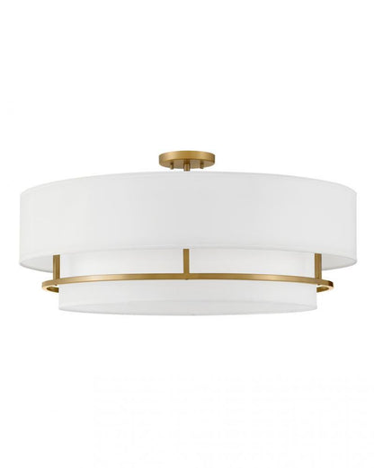 Hinkley Graham Extra Large Convertible Semi-flush Mount Lacquered Brass, White