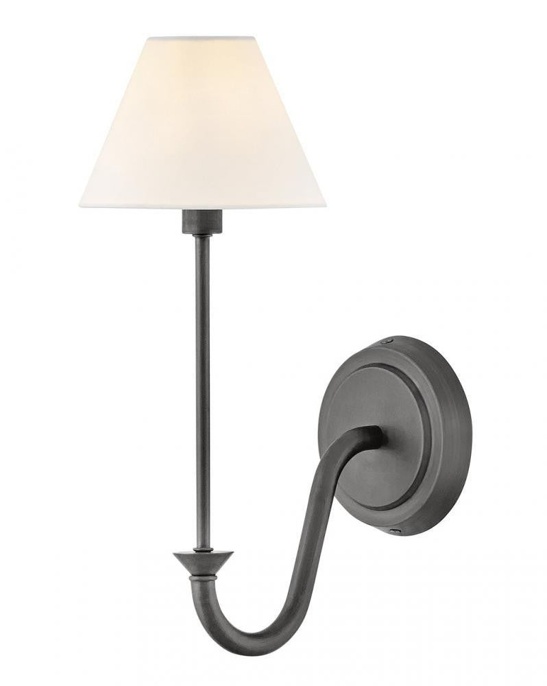 Hinkley Greta Medium Single Light Sconce Blackened Brass