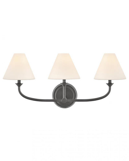 Hinkley Greta Medium Three Light Vanity Blackened Brass