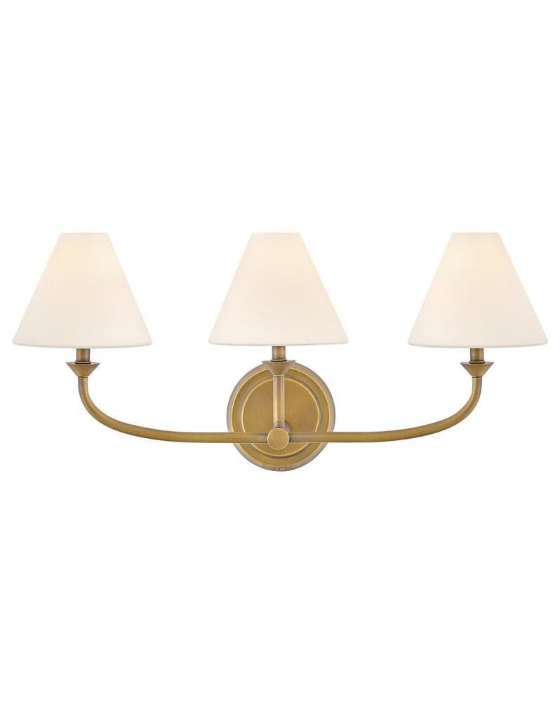 Hinkley Greta Medium Three Light Vanity Heritage Brass