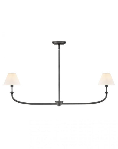 Hinkley Greta Medium Two Light Linear Drum Shade Chandel Blackened Brass